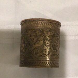 Intricately Carved Brass Container